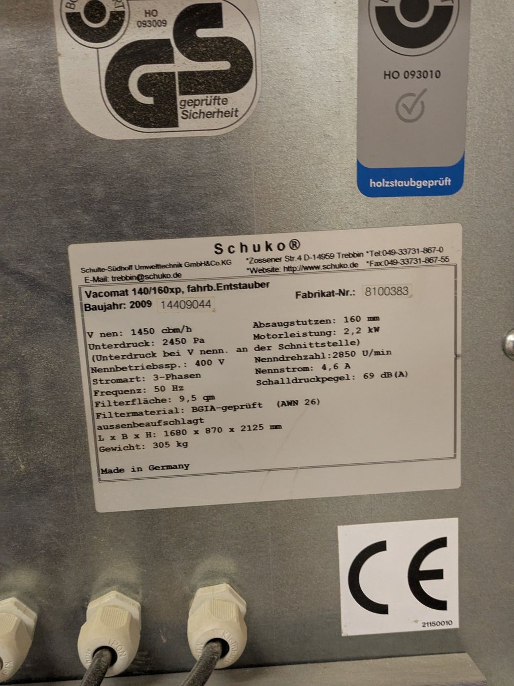 Tutte le macchine: Schuko VACOMAT 140/160 XP – Usato da Freienstein venduto da Holzherz 1