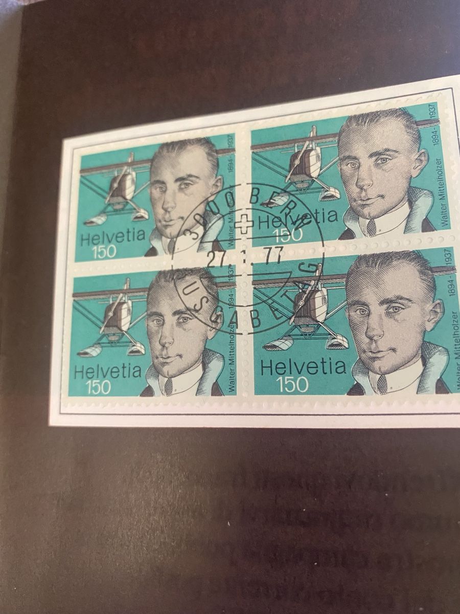 Tutti i francobolli: 1977Schweizer Briefmarken PTT Postscheckkonto Viererblock, – Usato da Baden venduto da swiss-alps 3