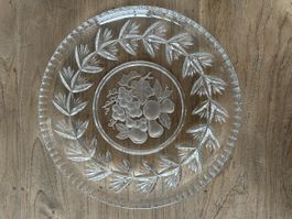 Vintage Glasplatte Obstmotiv, Servierplatte, Top Zustand!