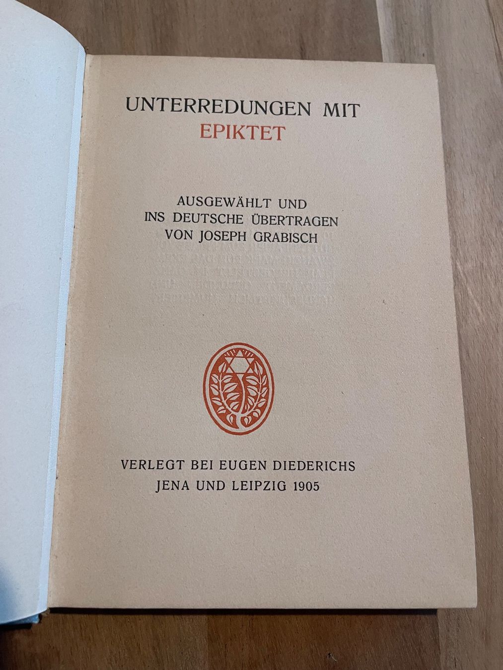 Libri: Antikes Buch "Unterredungen mit Epiktet" 1905 – Usato da Zuerich venduto da Dorsi 1