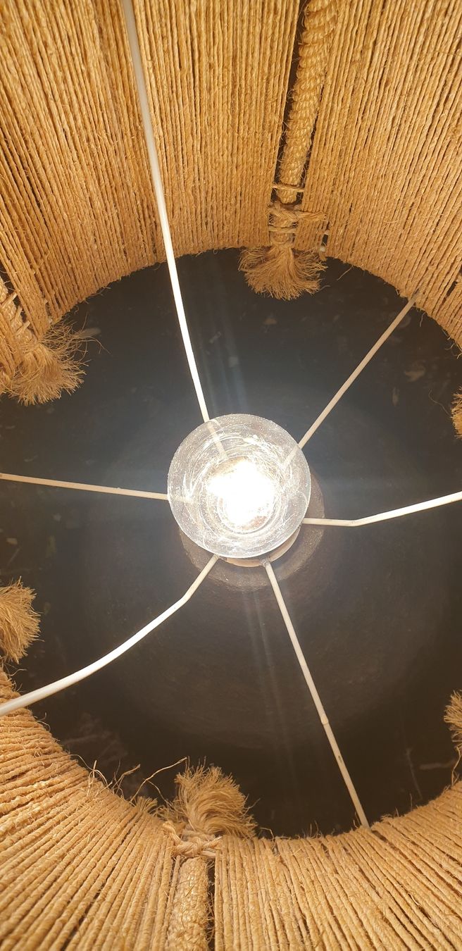 Lampade: Steingut grosse Tischlampe mit Sisal Vintage – Usato da Zürich venduto da bre_22v9 4