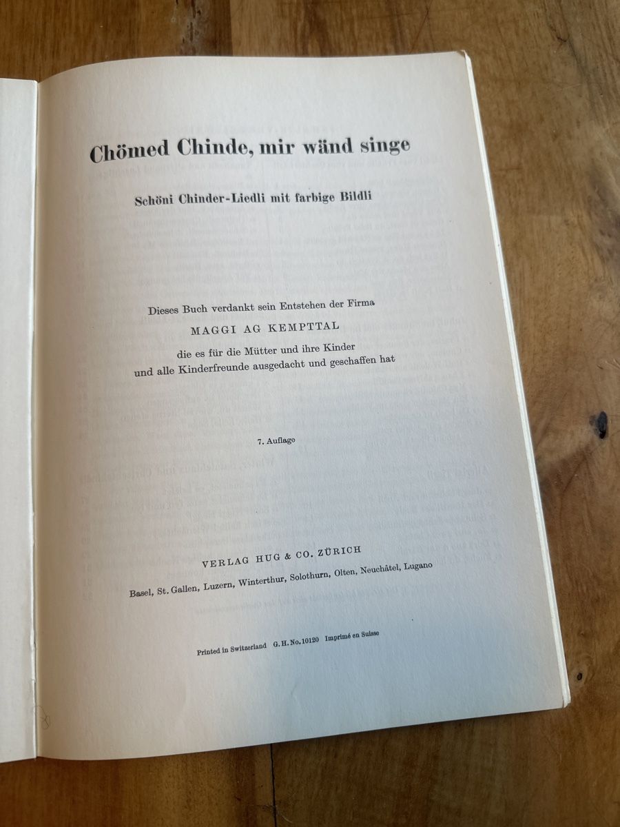 Libri: Chömed Chinde, mir wänd singe – Usato da Frauenfeld venduto da aluma14 2