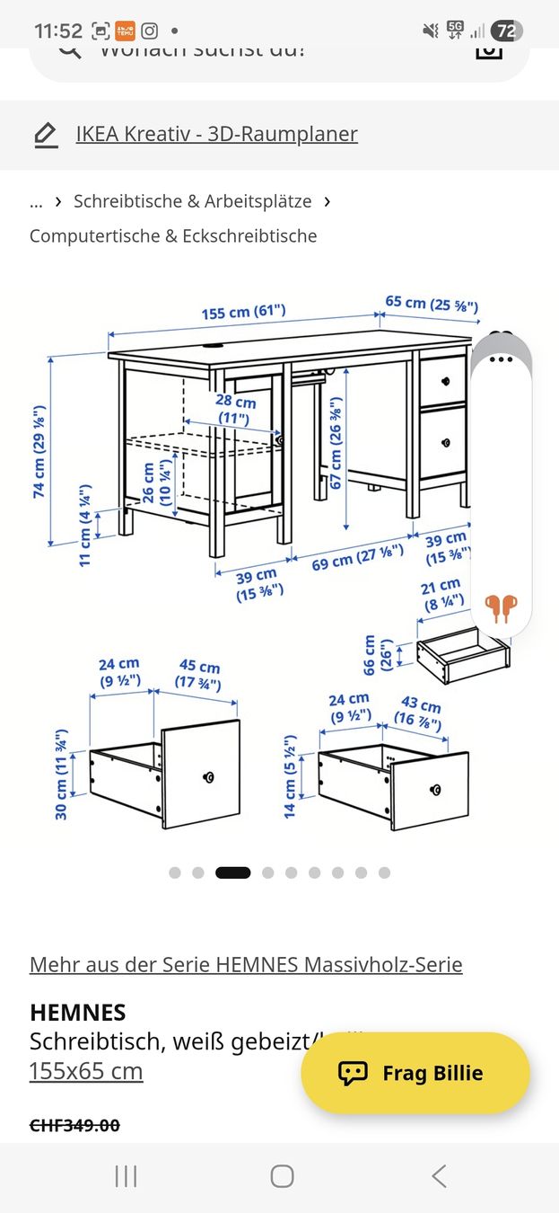 Ikea Scrivanie: Tollter Schreibtisch – Usato da St. Gallen venduto da jes_p9pn 3