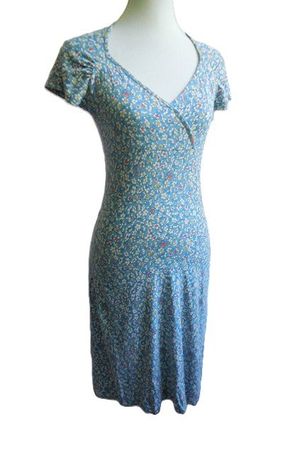 Gr. 36 KING LOUIE Kleid HELLBLAU BLUMEN sehr guter Zustand