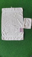 1weisses Frotteetuch & Waschhandschuh, 100% Baumwolle
