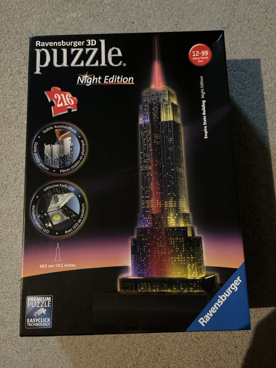 Ravensburger Puzzle: Ravensburger 3D Puzzle, Night Edition, Empire State Building – Nuovo (secondo la descrizione) da Holderbank SO venduto da ale_5zjc