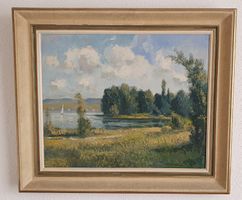 Ölgemälde von Max Keller, Sommer am Zürichsee