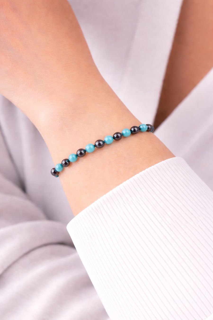 Bracciali & Braccialetti: Armband Türkis Schwarz 21.5 cm – Nuovo e nell'imballaggio originale da Fully venduto da VaneaSelection