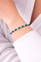 Armband Türkis Schwarz 21.5 cm