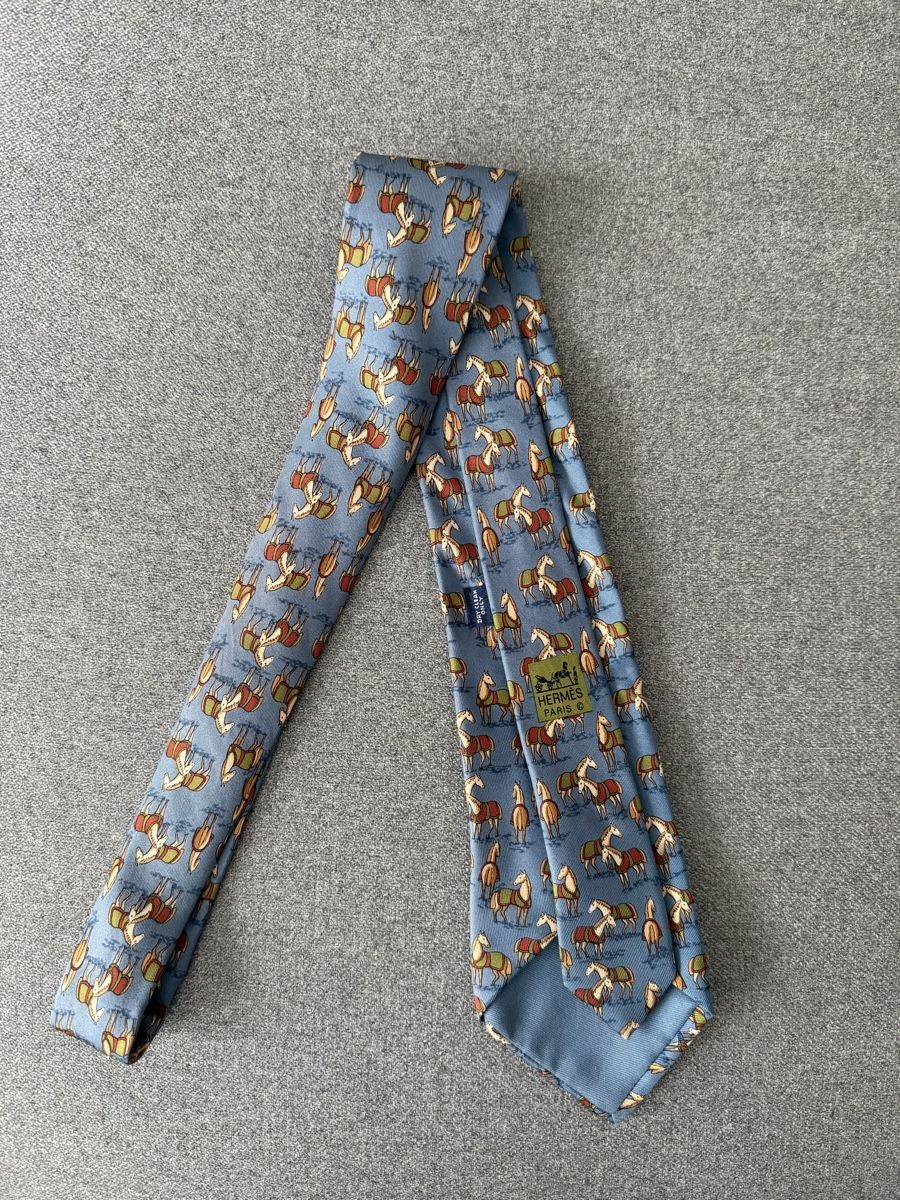 Cravatte: Cravate Hermès bleu – Usato da Genève venduto da Red_dot 1