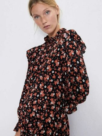 ZARA Traum Milleflore Maxi-Kleid Robe Dress Blümli Gr.S