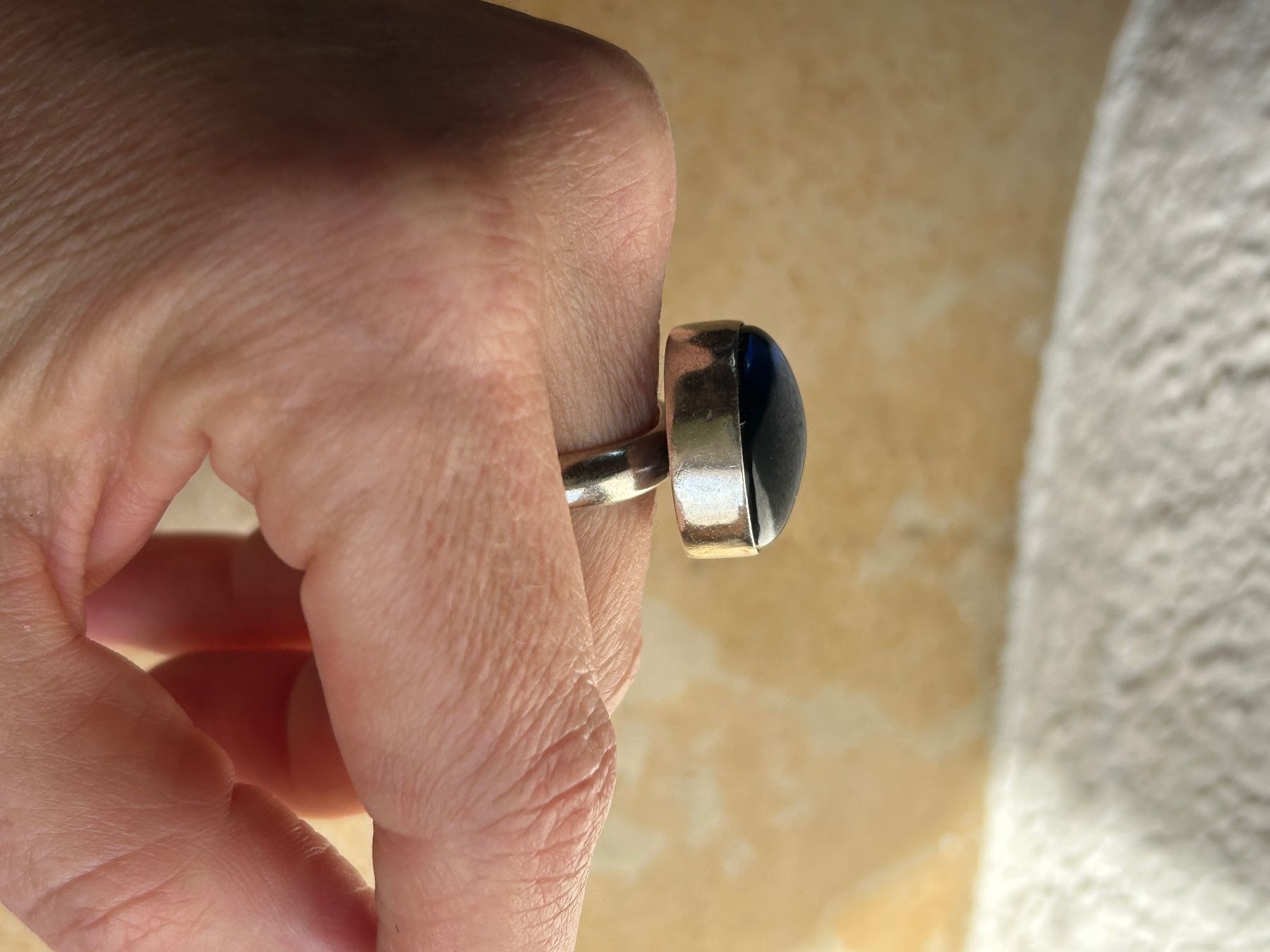 Anelli: Vintage Ring, Silber Dunkelblauer Stein (58) – Usato da Laufen venduto da Bellavitaboom 3