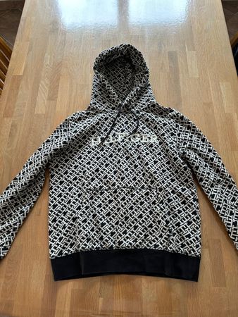 Pull Tommy Hilfiger, taille M, noir et beige, comme neuf