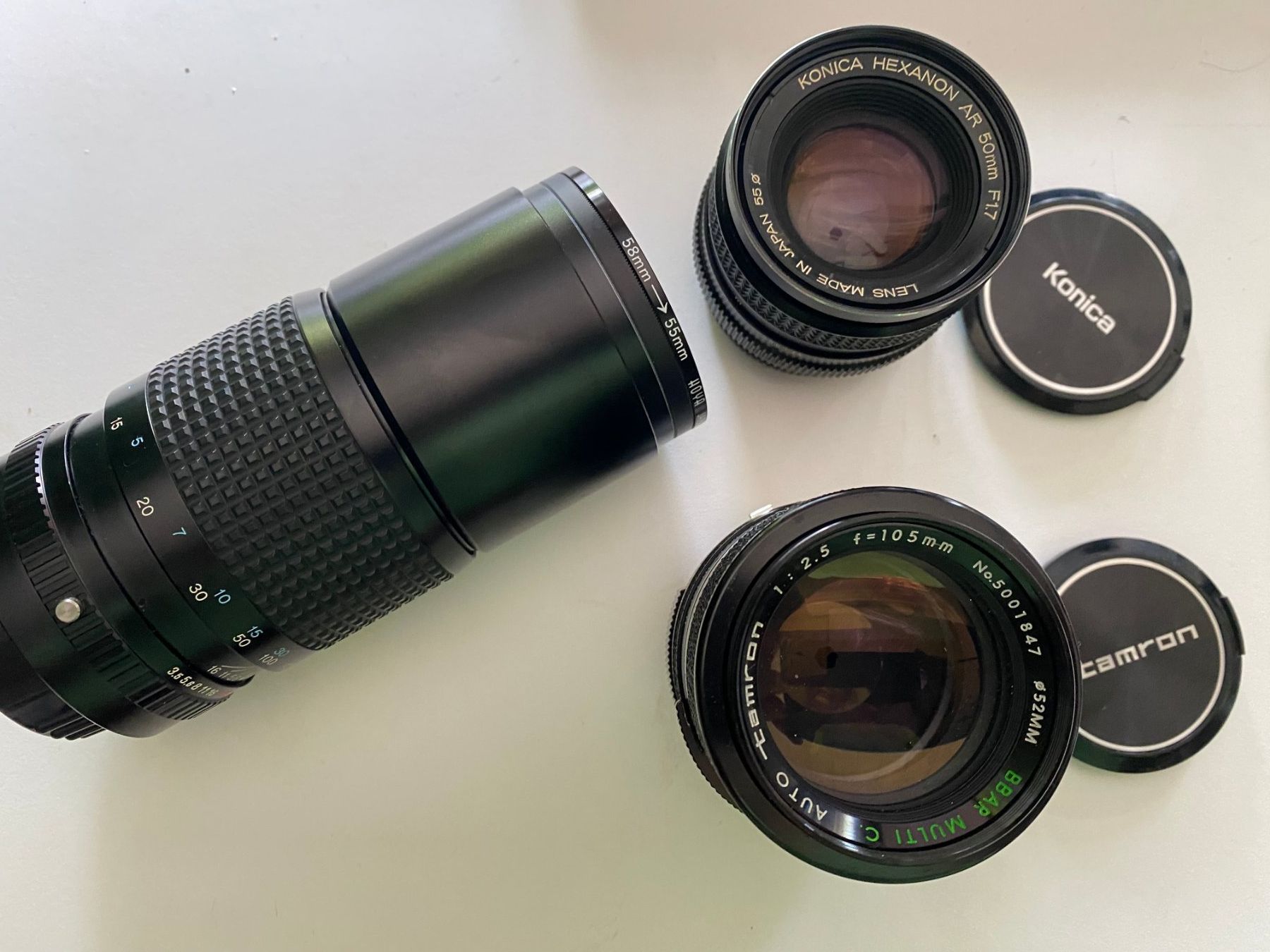 Konica Kamera: Kameraset Konica mit Objektiven +Hexanon+ div. Linsen – Gebraucht aus Windlach von Ry-u 3