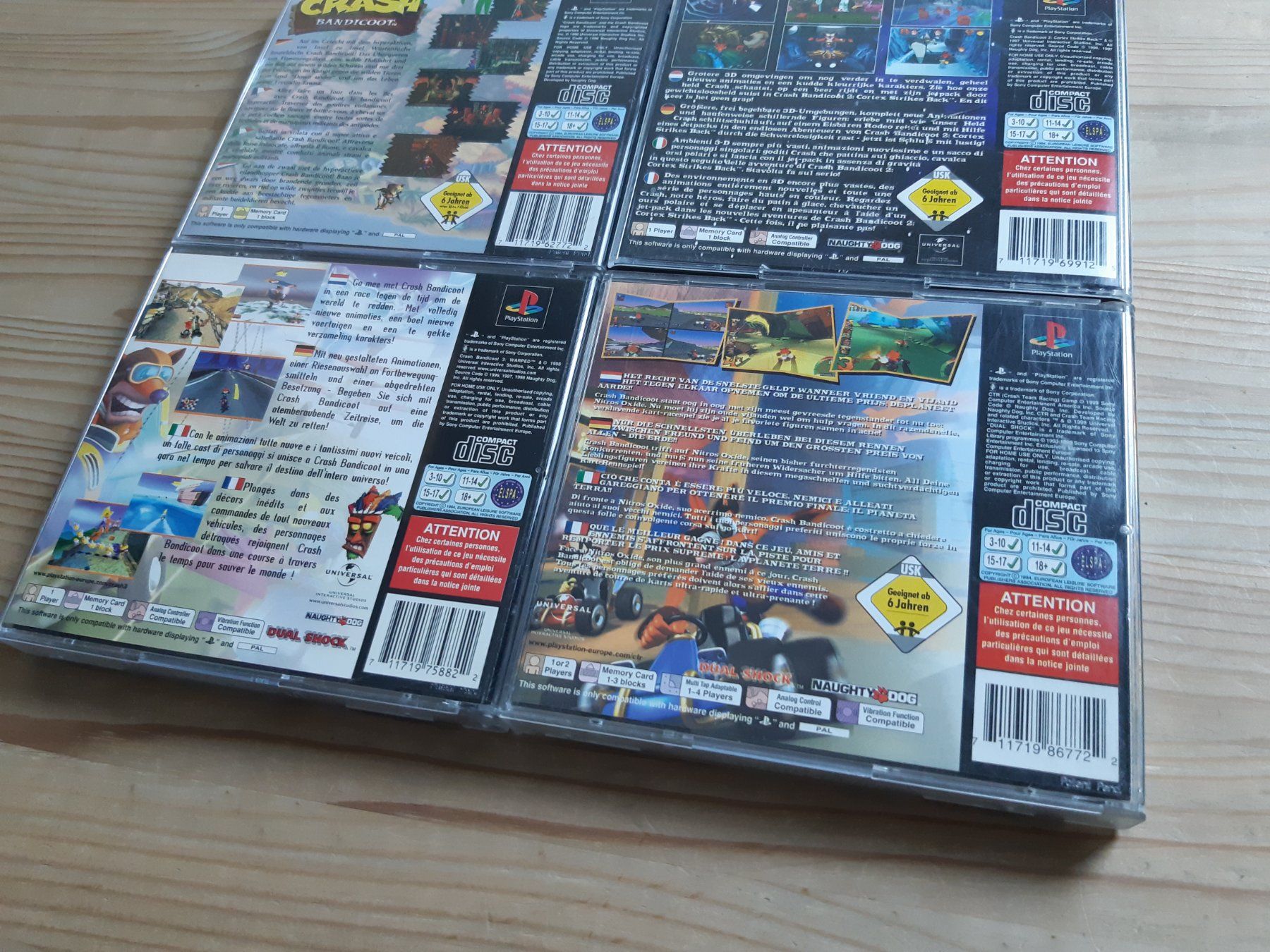 Sony Spiele: Crash Bandicoot PS1 Set 1 2 Cortex Strikes Back 3 Warped CTR – Gebraucht aus Welschenrohr von  3