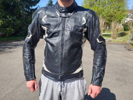 Leather jacket IXS with inner vest for colder days