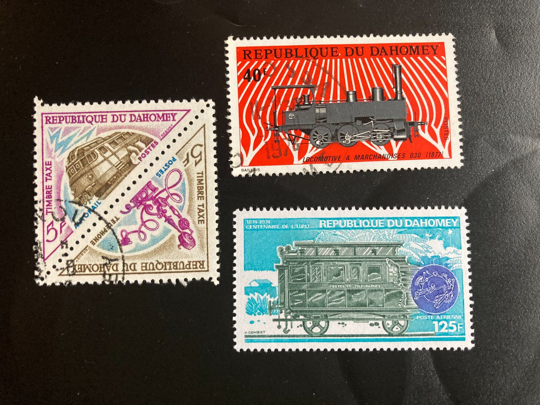 Tutti i francobolli: Dahomey 1974 Lot Eisenbahn postfrisch / gestempelt – Usato da Liestal venduto da schnueps