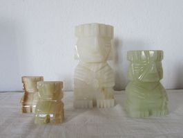 4 mexikanische Onyx-Statuen
