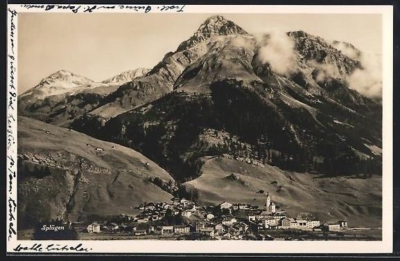 Cartoline postali: AK Splügen, Panorama – Usato da Berlin venduto da bartko-reher