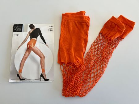 Netzstrumpfhosen Strumpfhosen Netzleggins Leggins orange