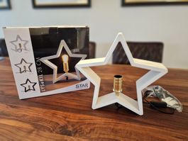 Star Trading Tisch-Lampe "Lysekil" weiss/gold | NEU