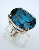 Bagues: Ring mit grossem blauen Topas Silber Grösse 55 – Neuf (Voir description) à Zürich par ben_mn5h 1