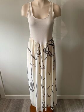 Zara Maxikleid mit Kunst – Damen, M