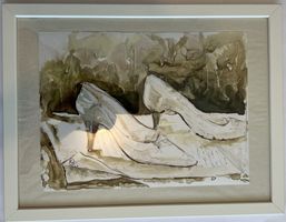Originalkunstwerk Ausdrucksstarkes Tintenporträt Daumenschuh