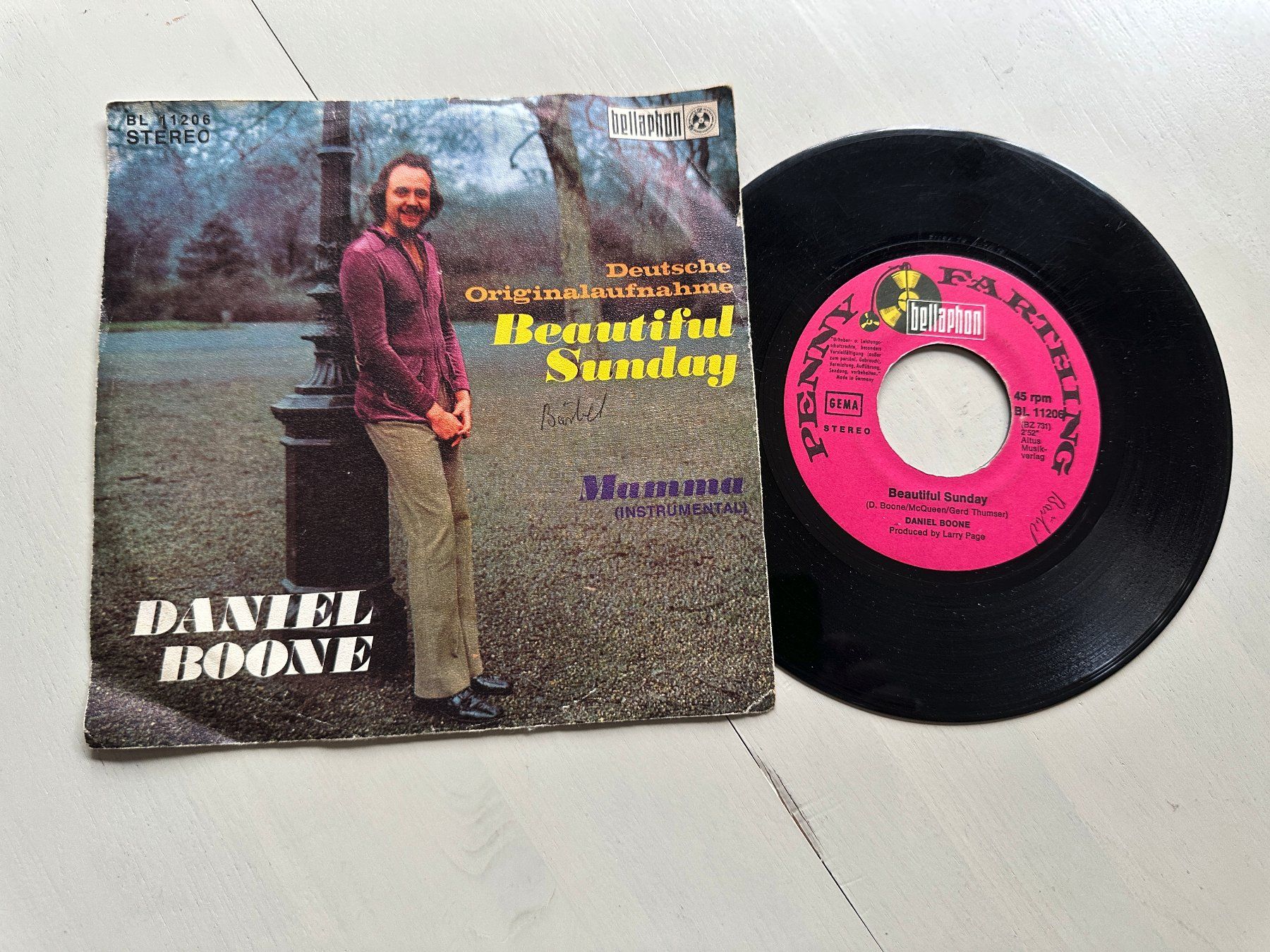 Dischi in vinile: DANIEL BOONE rare Single Beautiful Sunday DEUTSCHE VERSION – Usato da Basel venduto da Partridge