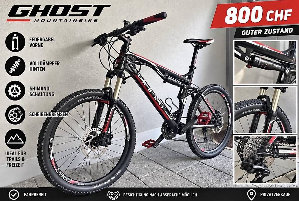 Velos: GHOST Mountainbike – Gebraucht aus Alpnach Dorf von iva_f6z2