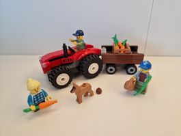 Lego Bauernhof Traktor mit Anhänger & Figuren Top!
