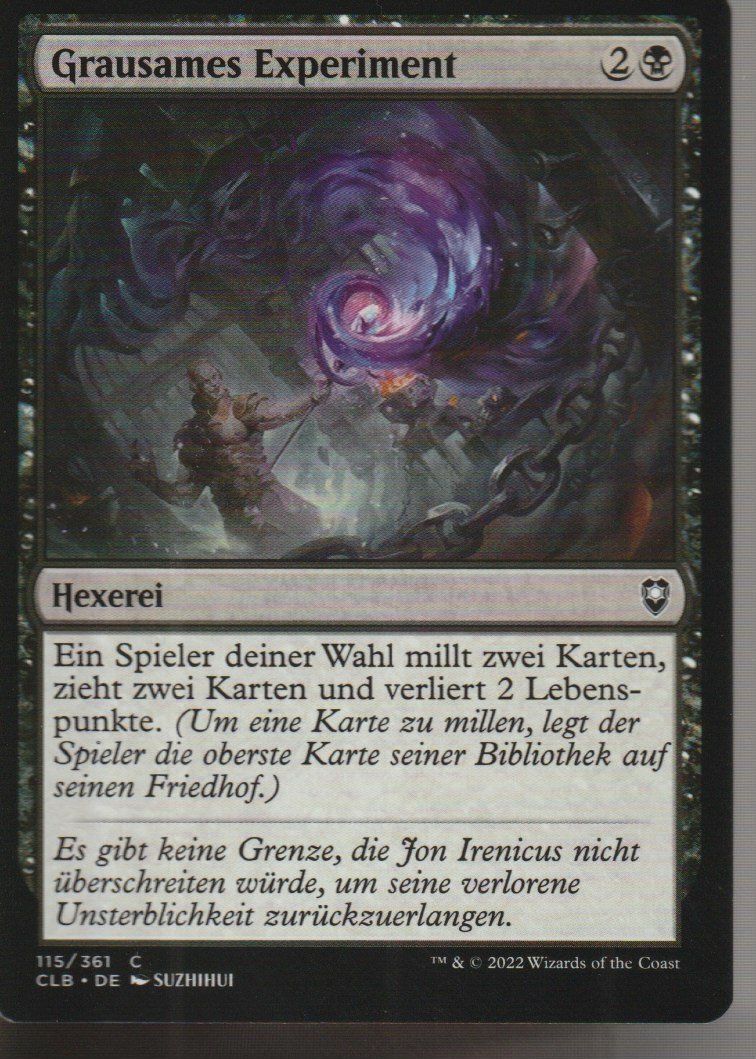 Magic The Gathering Carte collezionabili: TCG Magic The Gathering MTG CLB 115 Grausames Experiment – Nuovo (secondo la descrizione) da Vezia venduto da Aquarius_Age