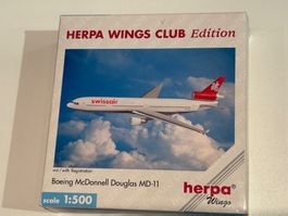 Herpa Wings Club Boeing MD-11 Swissair Asia 1:500 Neuware