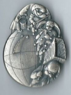 Basler Plaketten & Abzeichen: Fasnachtsplakette Basel, "Blaggedde" 2000 (Silber) – Gebraucht aus Zürich von t24_de