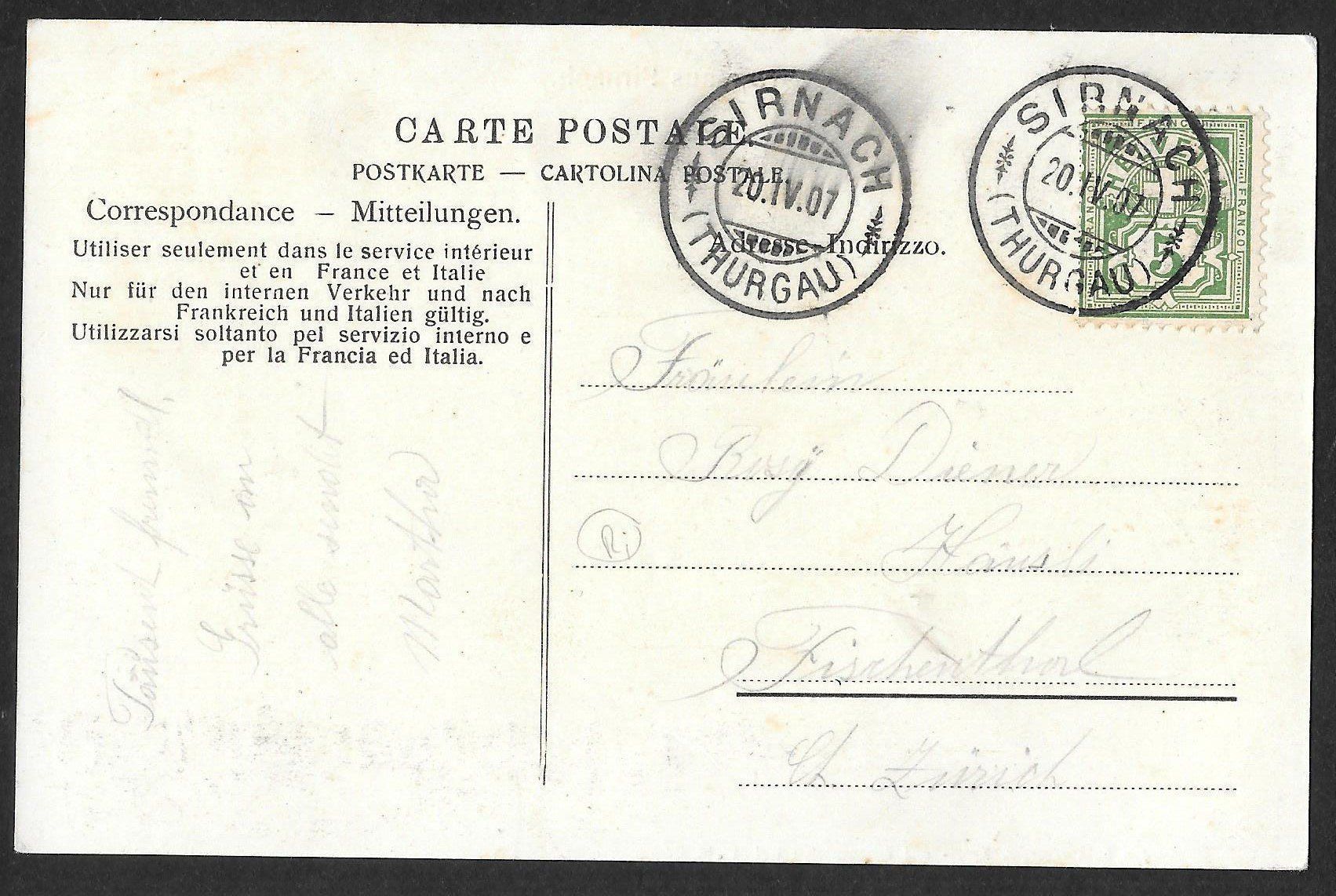 Cartes postales: Sirnach Teilansicht mit Kirche – D'occasion à Olten par clotaldi 1