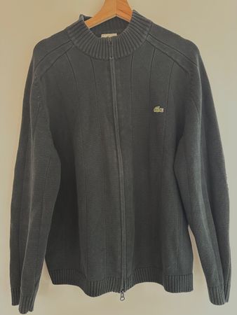 Lacoste Strickjacke mit Zip Grösse 5 (M/L) Navy Blau