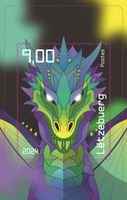 Luxemburg Crypto Stamp 2024 Drache Grün + Schwarz