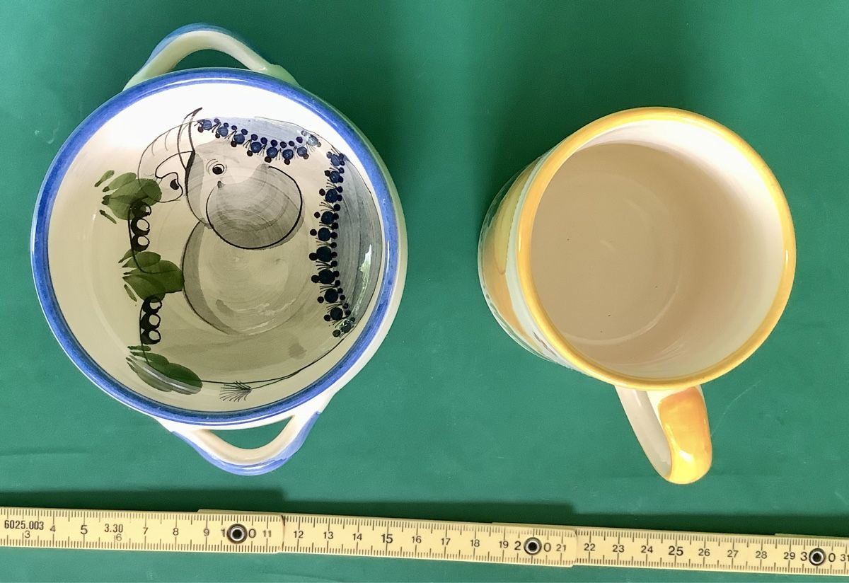 Tazze: Kindertasse und Schüsselchen, handbemalt – Usato da Reinach BL venduto da P.Maeser 1