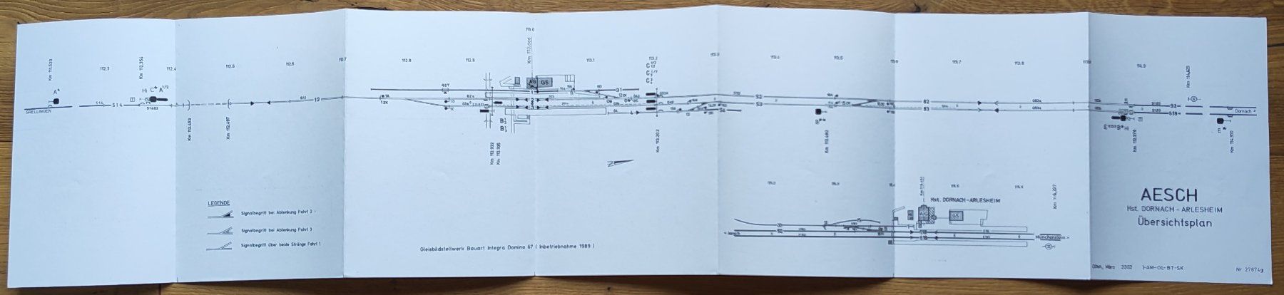 SBB/CFF/FFS Dokumente: Übersichtsplan SBB Aesch 2002 – Gebraucht aus Biberist von Slick 1