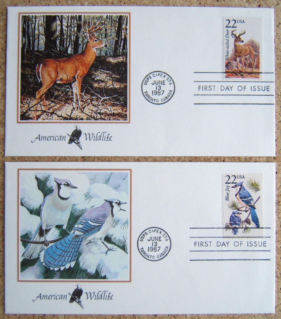 Alle Briefmarken: USA 2 FDC AMERICAN WILDLIFE 1987 – Gebraucht aus Brunnen von Nonne04