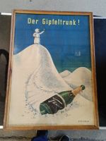 Original Litho Werbe Plakat - Der Gipfeltrunk Feist Sekt