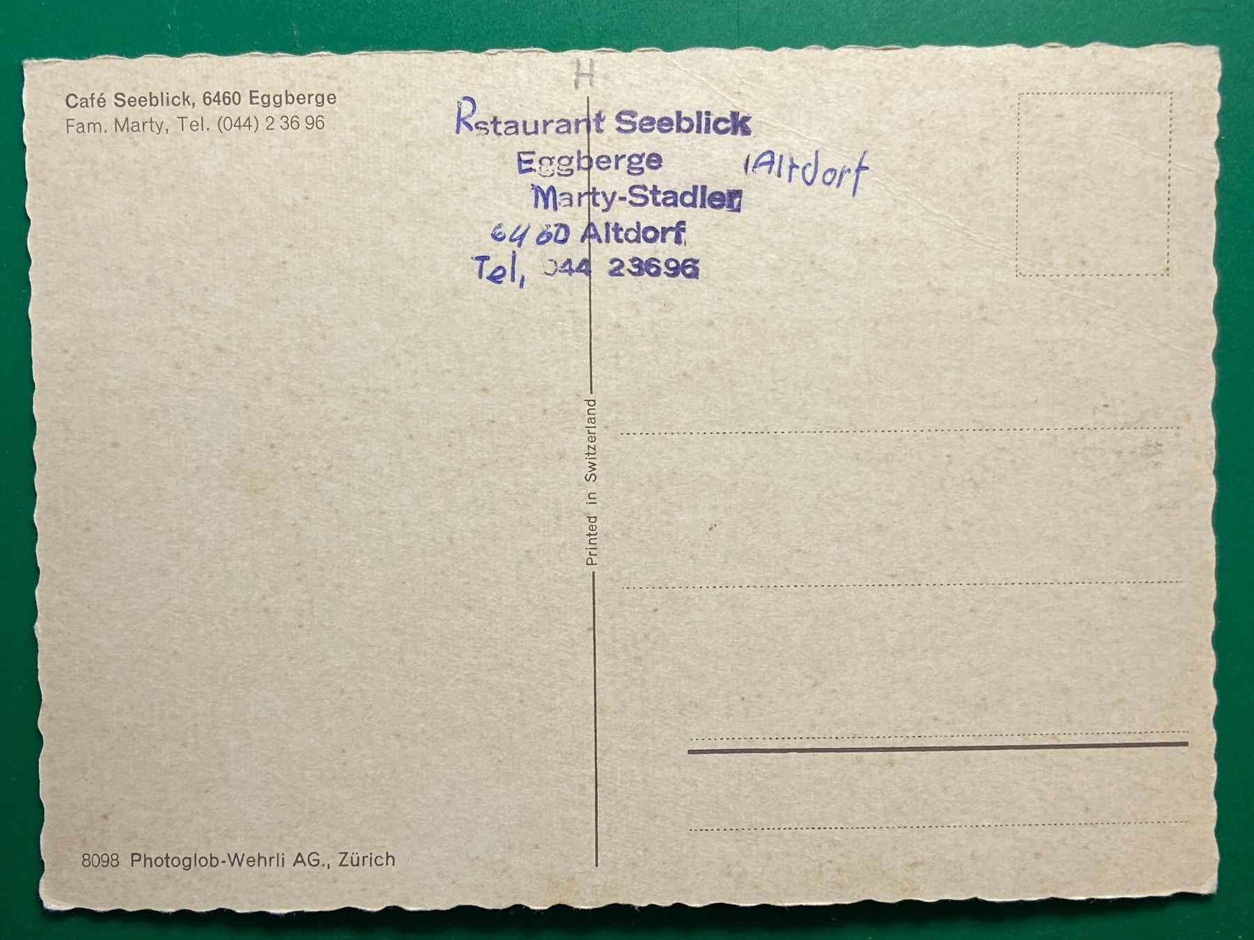 Ansichtskarten: Cafe Seeblick , Eggberge - Altdorf – Gebraucht aus Steg VS von _vinci_ 1