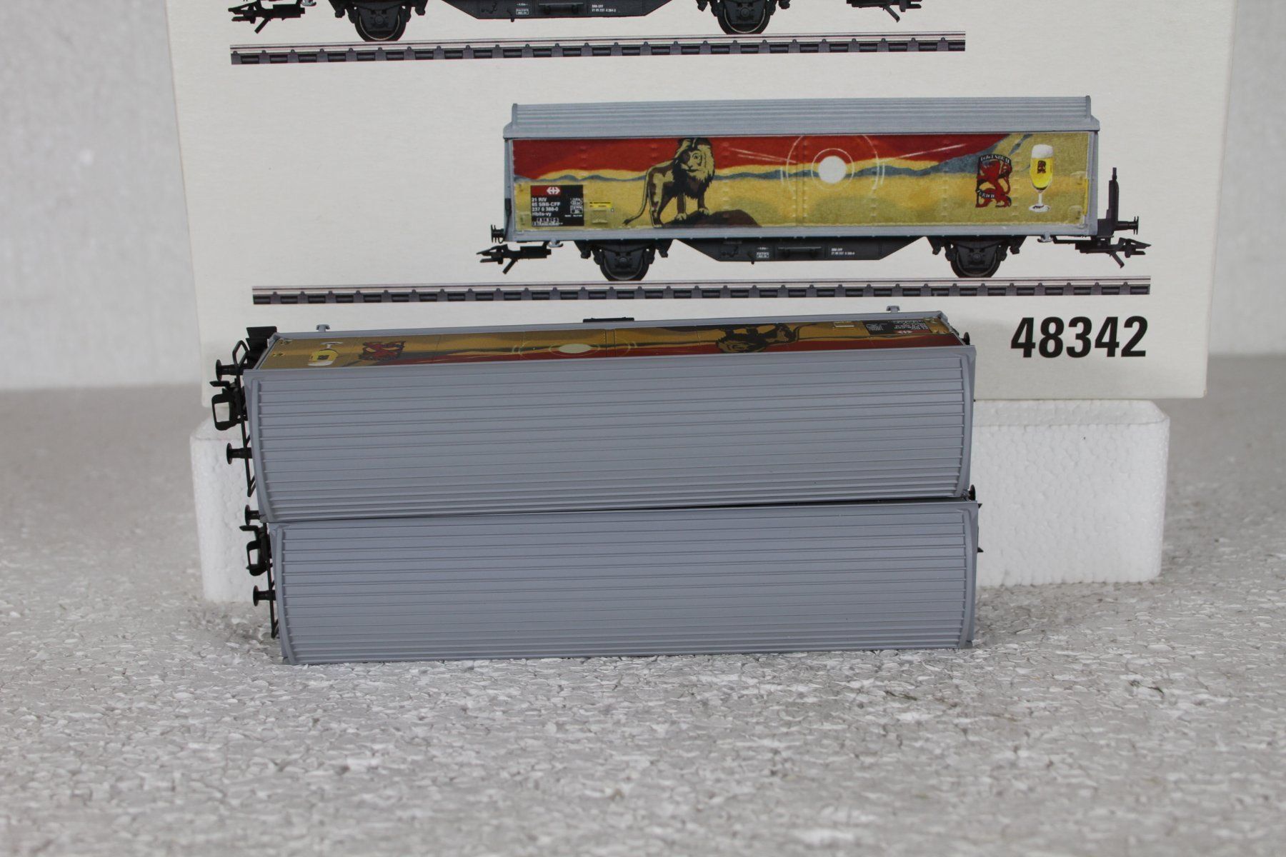 Märklin Modellini di ferrovie: Märklin 48342 SBB Schiebewandwagen-Set Feldschlösschen – Usato da Triesen venduto da gleis8 4