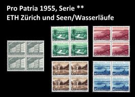Pro Patria 1955 Serie, Viererblöcke postfrisch