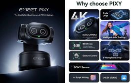 Web camera, AI Tracking 4K 60FPS PTZ EMEET PIXY