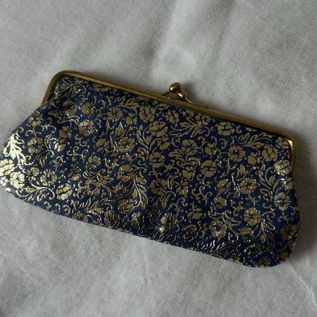 Kleine Goldene Blume Clutch Tasche Vintage