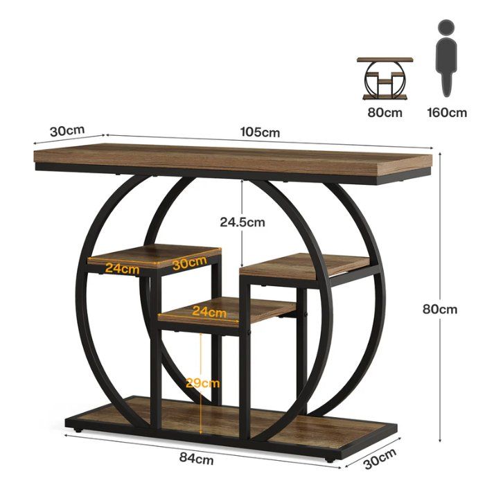 Tavoli: Konsolentisch 105cm 4 Ebenen Industrial – Nuovo e nell'imballaggio originale da Gretzenbach venduto da Genfi-Shop 1