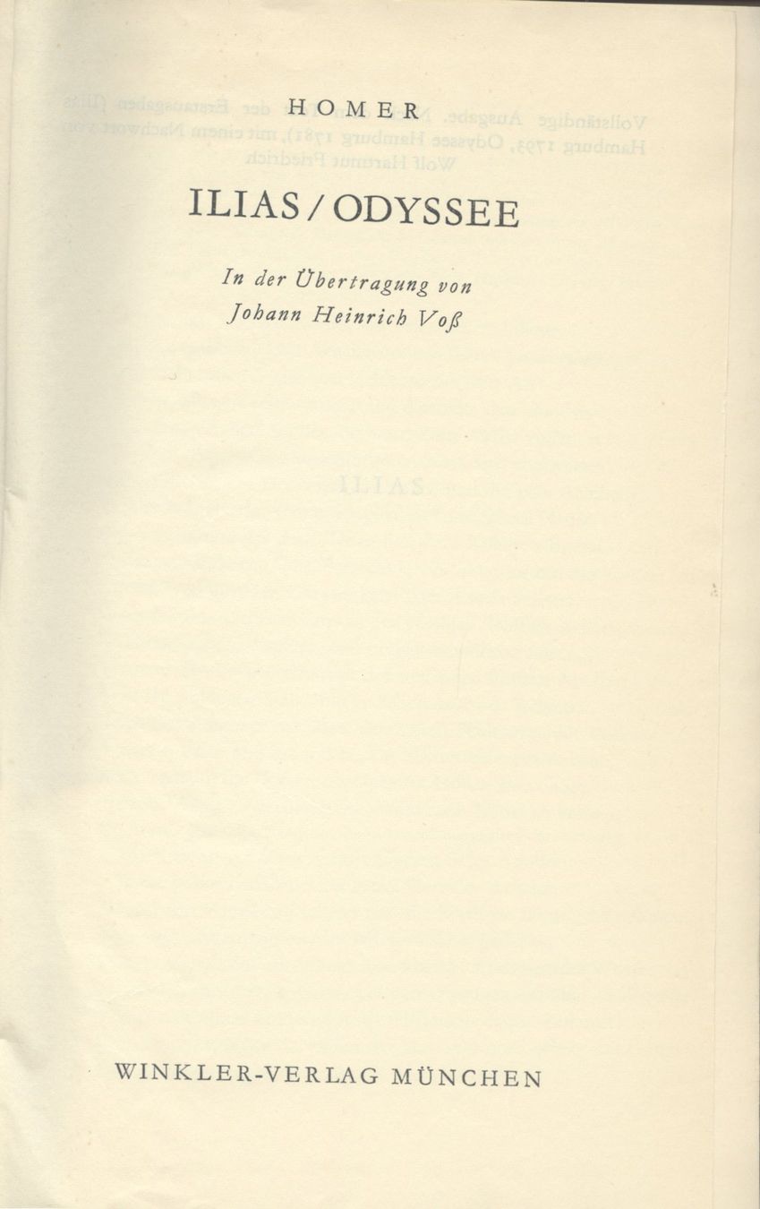 Libri: HOMER,   ILIAS / ODYSSEE – Nuovo (secondo la descrizione) da Biel/Bienne venduto da 07helios032 1