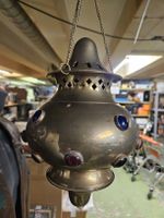 Hängelampe Messing mit Glassteinen dekorativ (D)
