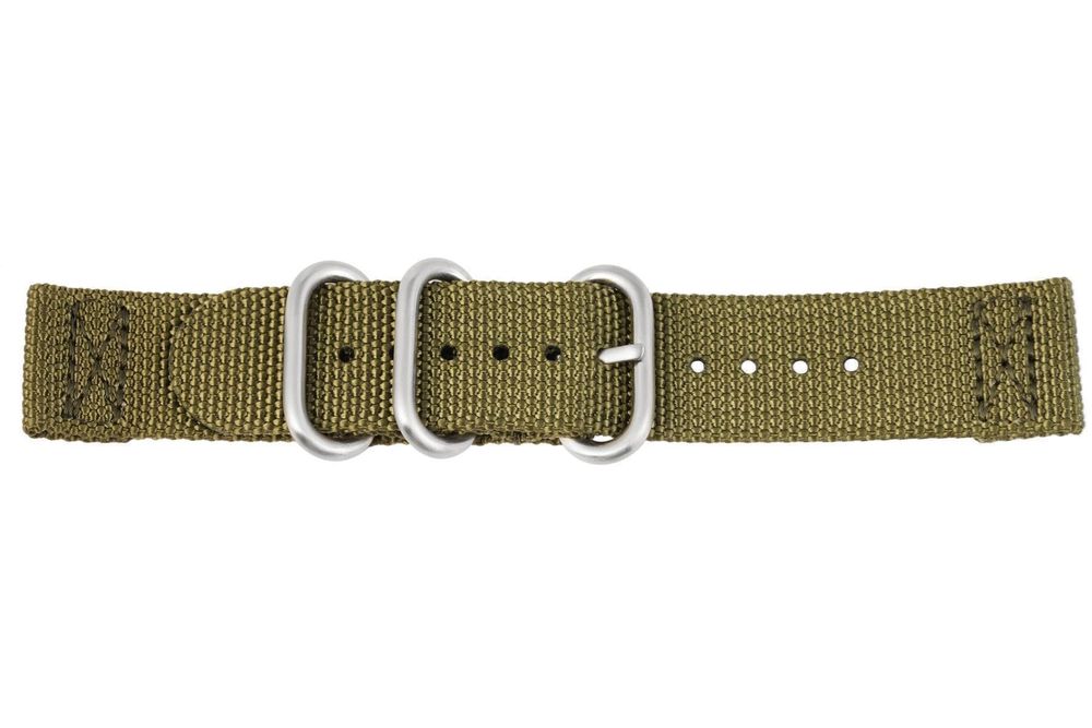 Nato Uhrenband Nylon 22mm olivgrün Dornschliesse 3